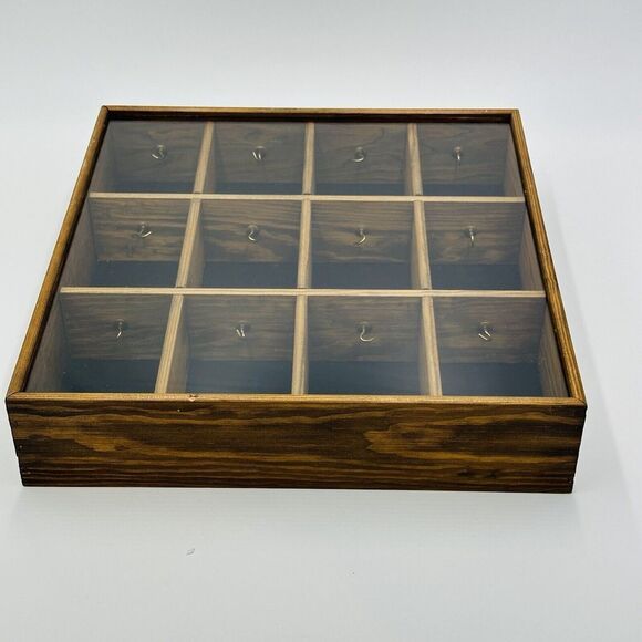 Tannery Lane Trinket Curio Glass Co Wooden Miniature Front Wall Ornament Hanging - Picture 3 of 15